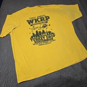 WKRP Turkey Drop As God Is My Witness, I Thought Turkeys Could Fly Tee Medium